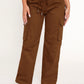 PETITE Drawstring Waist Flap Pocket Side Cargo Pants