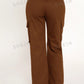 PETITE Drawstring Waist Flap Pocket Side Cargo Pants