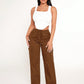 PETITE Drawstring Waist Flap Pocket Side Cargo Pants