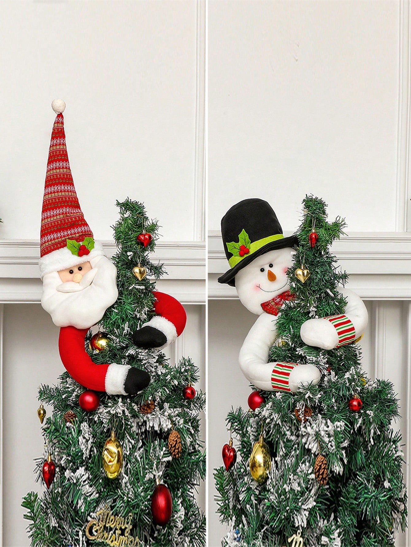 1pc Snowman Christmas Tree Topper Large Snowman Tree Topper With Top Hat Scarf Hugger For Christmas Holiday Winter Home Wonderland Party Decoration Ornament Supplies, Halloween, Halloween Decoration