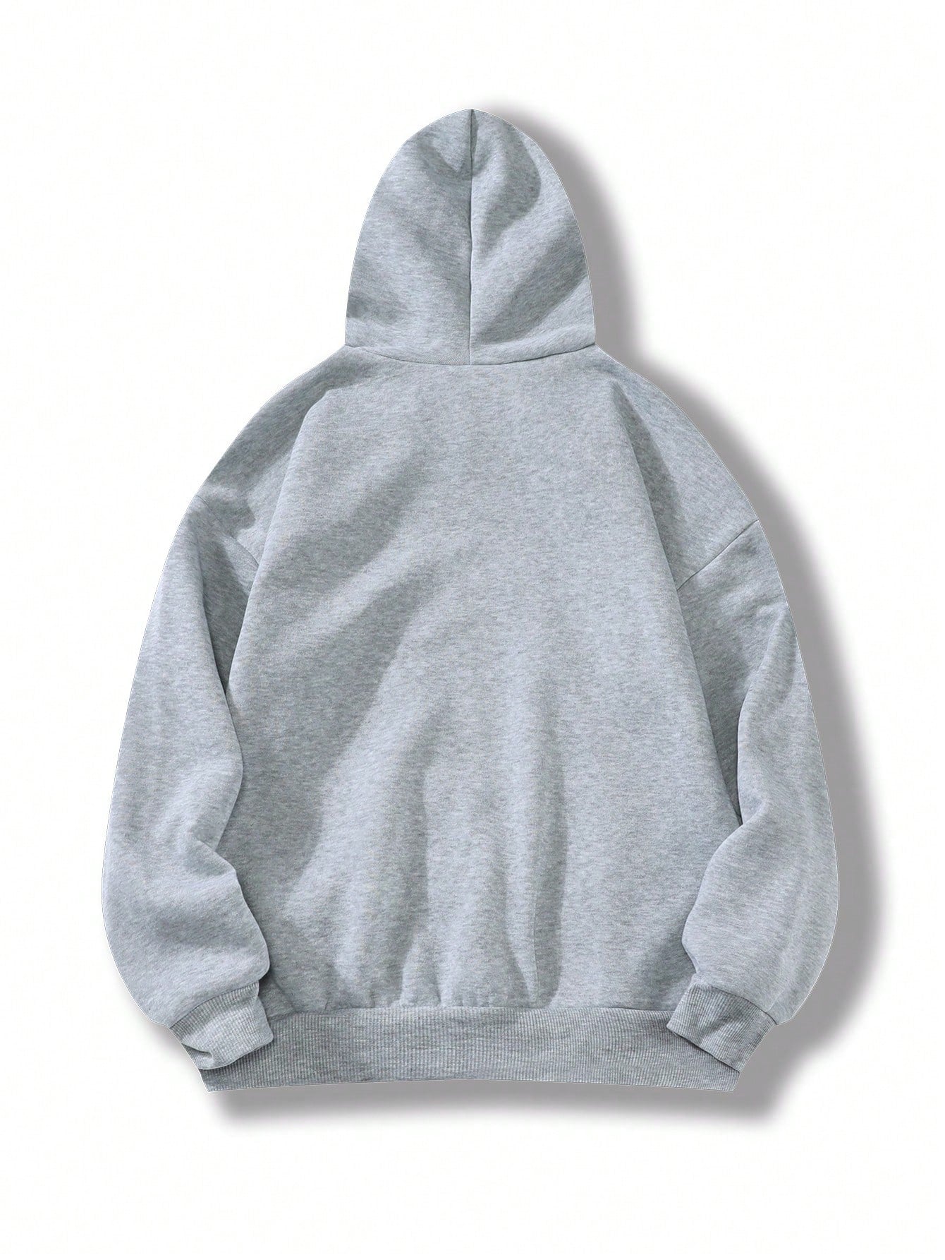 EZwear Letter Graphic Kangaroo Pocket Drawstring Thermal Lined Hoodie