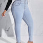 Lady Women's Plus Size Slim Fit Jeans With Button And Whisker Design, For Thanksgiving