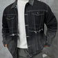 Manfinity LEGND Oversize Men's Frayed Trim Flap Pocket Detail Denim Jacket