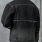 Manfinity LEGND Oversize Men's Frayed Trim Flap Pocket Detail Denim Jacket