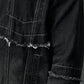 Manfinity LEGND Oversize Men's Frayed Trim Flap Pocket Detail Denim Jacket