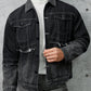 Manfinity LEGND Oversize Men's Frayed Trim Flap Pocket Detail Denim Jacket