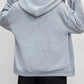 Essnce Solid Zip Up Drop Shoulder Drawstring Thermal Lined Hoodie