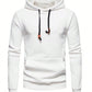 Manfinity Men Letter Patched Kangaroo Pocket Long Sleeve Going Out Casual Drawstring Hoodie