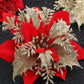 10Pcs/Set Flower Design Christmas Tree Decoration,Christmas Wreath Christmas Tree Flowers Ornaments, For Xmas Party,Wedding,Suitable For Christmas Tree Decoration And Holiday Party Decoration