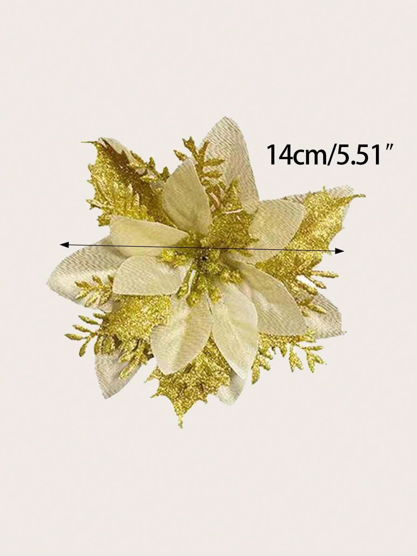 10Pcs/Set Flower Design Christmas Tree Decoration,Christmas Wreath Christmas Tree Flowers Ornaments, For Xmas Party,Wedding,Suitable For Christmas Tree Decoration And Holiday Party Decoration