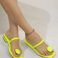 Round Buckle Design Chunky Heel Sandals With Open Toe And One-strap, Simple And Fashionable Women's Low-heeled Sandals