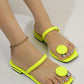 Round Buckle Design Chunky Heel Sandals With Open Toe And One-strap, Simple And Fashionable Women's Low-heeled Sandals