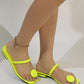 Round Buckle Design Chunky Heel Sandals With Open Toe And One-strap, Simple And Fashionable Women's Low-heeled Sandals