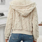 LUNE Zip Up Drop Shoulder Hooded Teddy Jacket