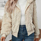 LUNE Zip Up Drop Shoulder Hooded Teddy Jacket