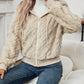 LUNE Zip Up Drop Shoulder Hooded Teddy Jacket