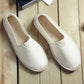 Men Minimalist Espadrilles Canvas Loafers White, White Solid Color Woven Grass Shoes