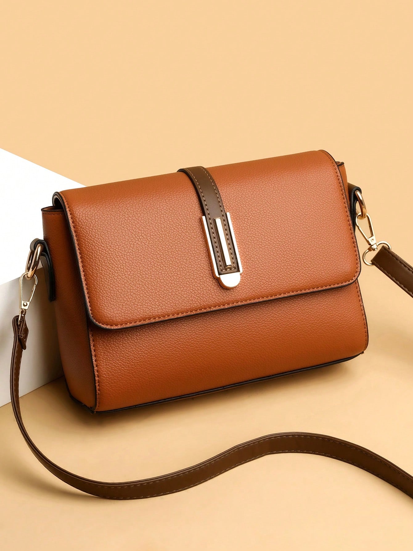 Lightweight,Business Casual Simple And Retro Color Block Flap Crossbody Bag For Teen Girls Women College Students,Rookies