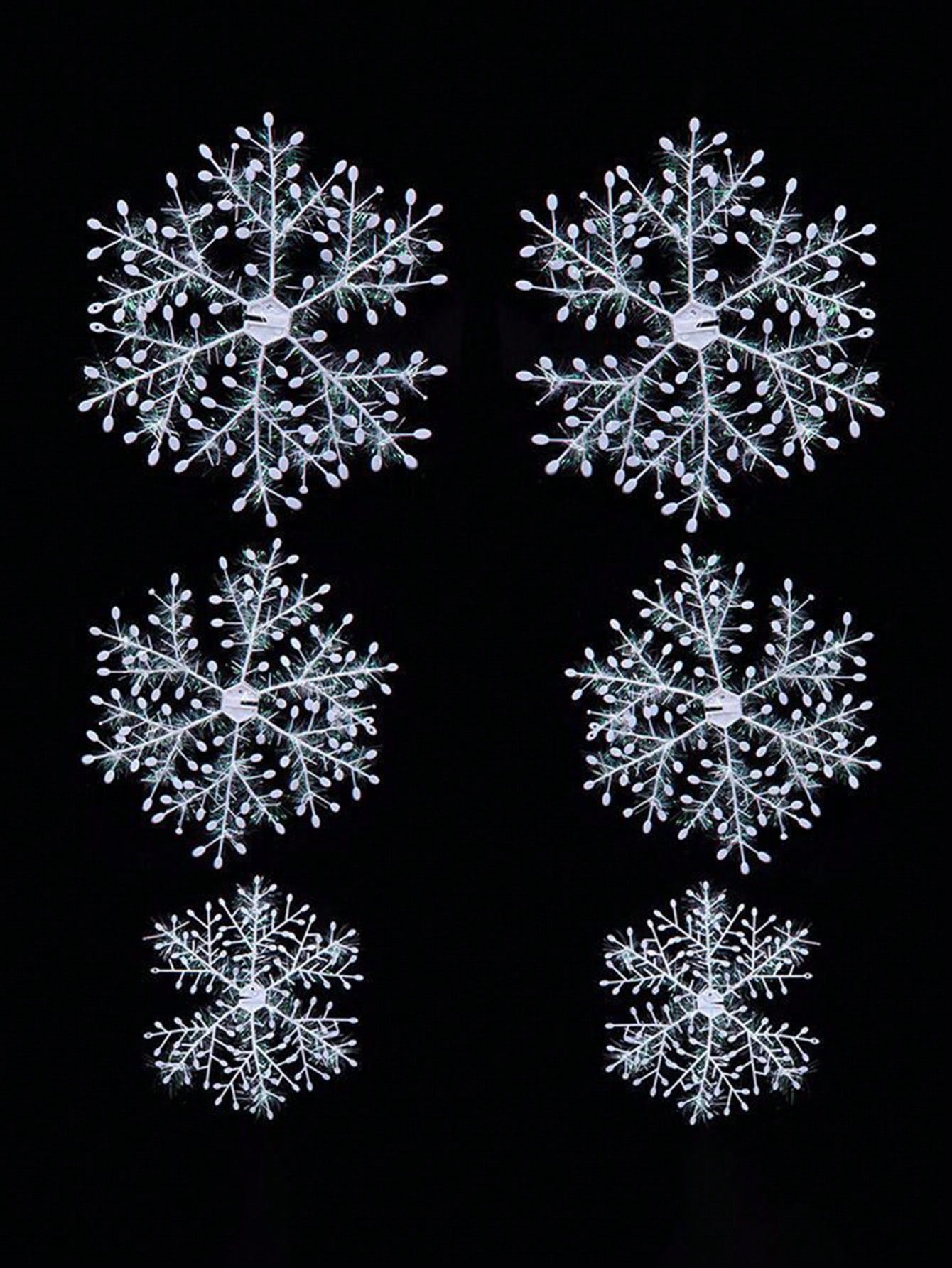 3pcs Christmas Decoration Imitation Snowflakes Plastic Hanging Ornaments, Christmas Tree Decoration, Festival Atmosphere Decor, Home