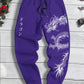 Manfinity EMRG Men's Loose Drawstring Jogger Pants With Japanese Characters And Dragon Pattern