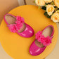 2023 Fashionable Solid Color Flower Embellished Round Toe Slip-resistant Flat Outdoor Casual Princess Shoes