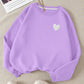 EZwear Heart Print Thermal Lined Sweatshirt,Long Sleeve Tops