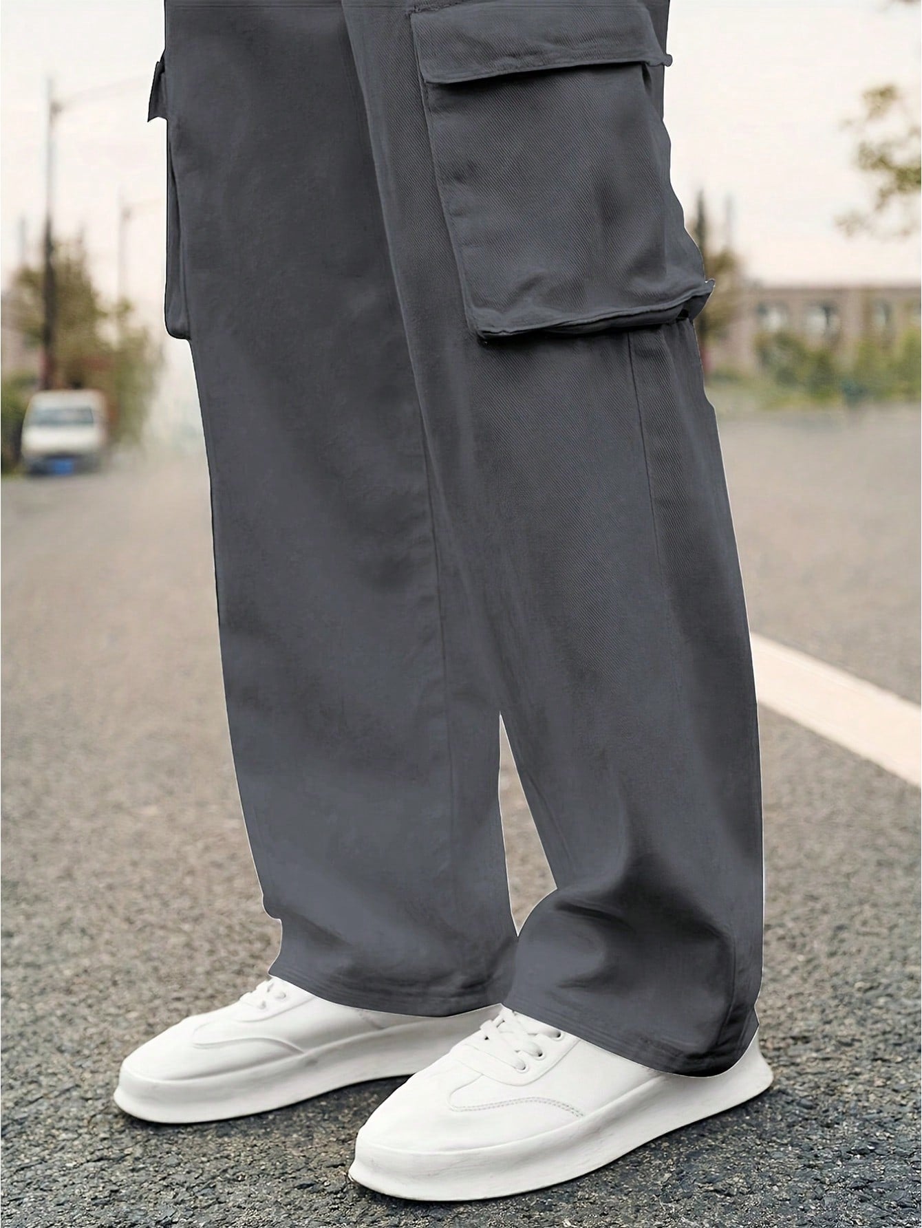 Men Flap Pocket Side Cargo Pants