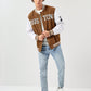 Manfinity RebelGame Oversized Men's Letter Graphic Striped Trim Varsity Jacket