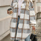 Relaxiva Plaid Print Drop Shoulder Teddy Coat