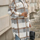 Relaxiva Plaid Print Drop Shoulder Teddy Coat