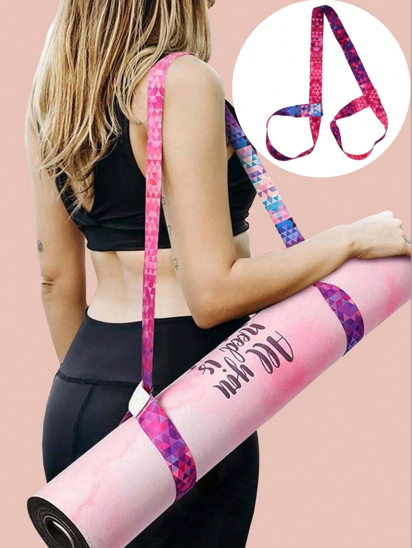 Yoga fitness yoga mat strap color one piece