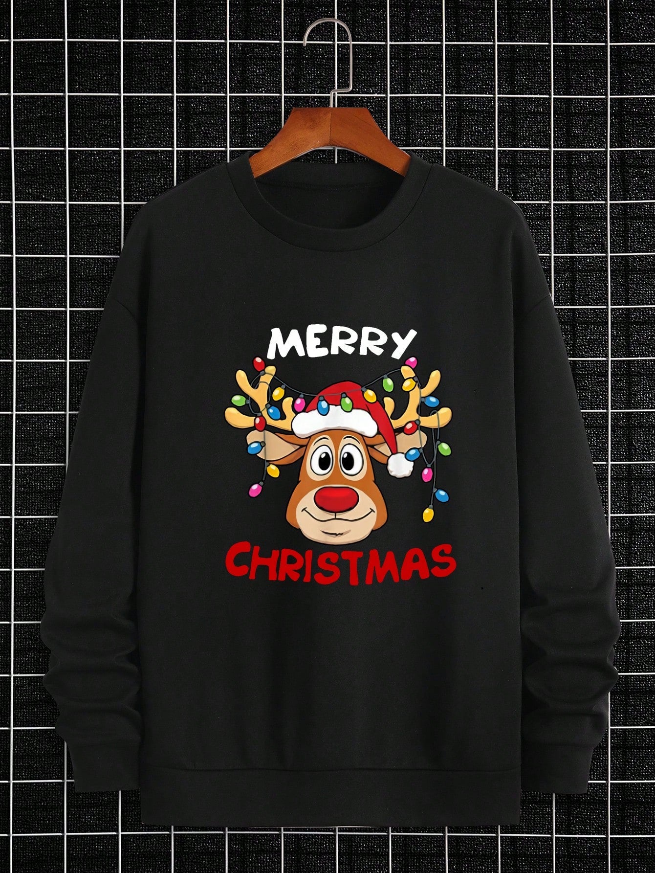 Manfinity Hypemode Loose Fit Men's Christmas Printed Drop Shoulder Sweatshirt (Without T-Shirt)