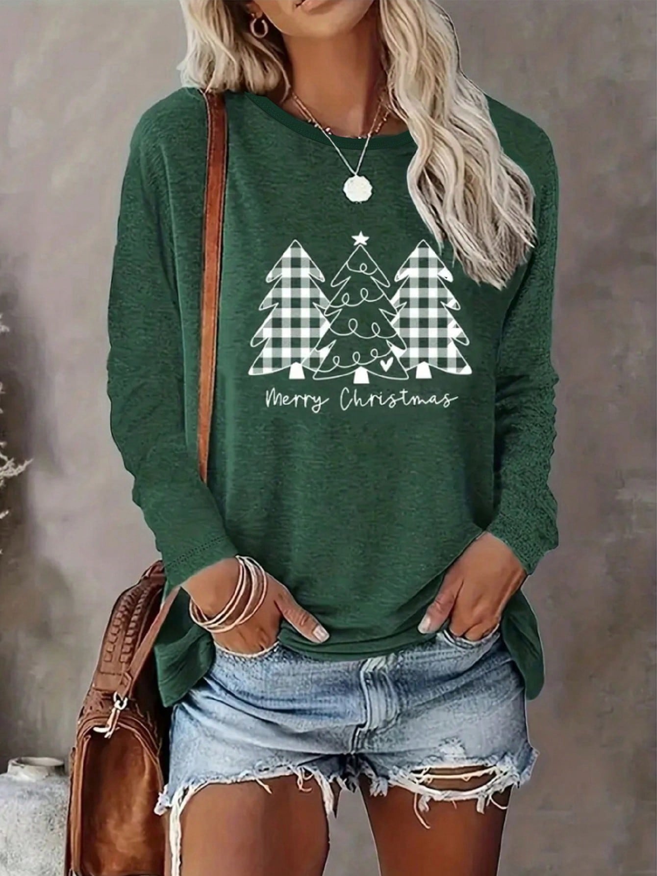 EZwear Christmas Printed Long Sleeve T-shirt