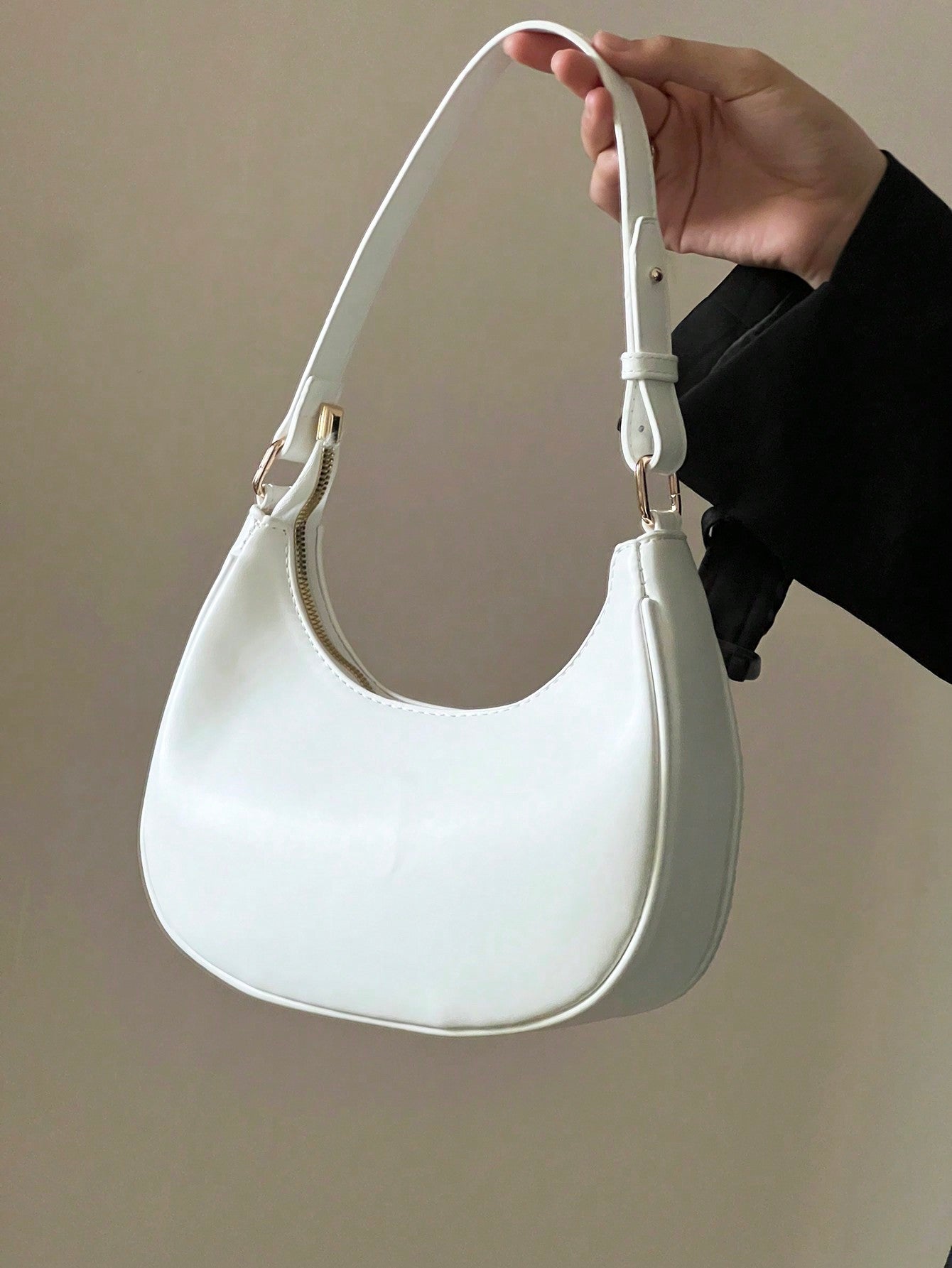 New Fashion Simple Atmosphere Crescent Shiny Classic Daily Commute Detachable Shoulder Crossbody Bag,Versatile, Trendy Business Casual Women Bag, Pefect For Office, Business And Work