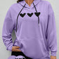 MOOSTA Plus Size Women Heart Print Hooded Sweatshirt