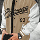 Manfinity Men's Letter Print Color-block Baseball Jacket