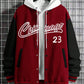 Manfinity Men's Letter Print Color-block Baseball Jacket