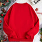 Gabriela Tornai Merry Christmas Snowflake, Street Trend, Snowman Print Casual Minimalist Pattern Round Neck Long Sleeve Loose Fit Thick Sweatshirt For Women