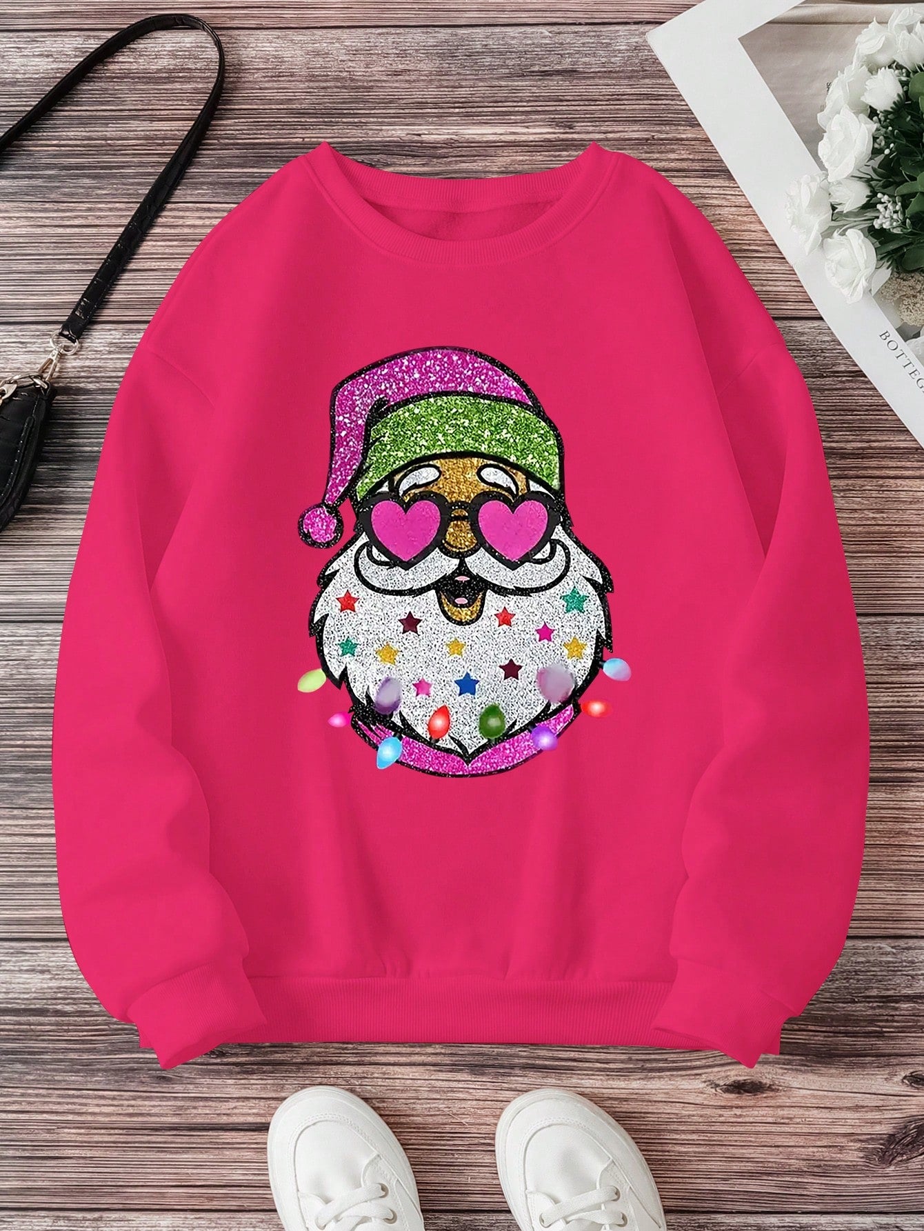 Fashionable Versatile Santa Claus Round Neck Sweatshirt