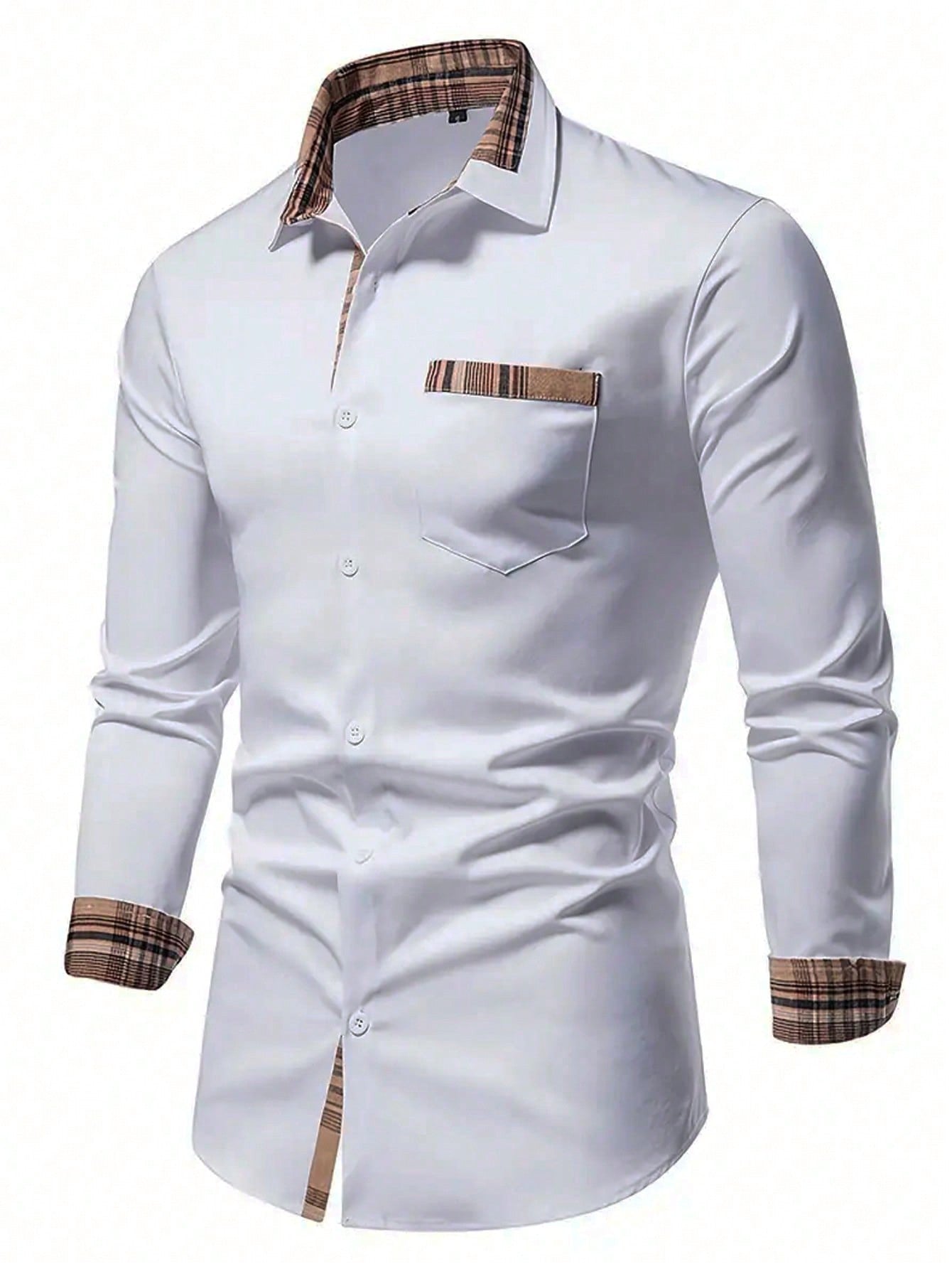 Men Plaid Casual Long Sleeve Shirt