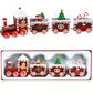 1pc Christmas Train With Painted Design Wooden Christmas Decoration, Mini Christmas Tree, Gingerbread Man, Christmas Train Decor For Holiday Party Tabletop Decoration (Santa Claus, Red)