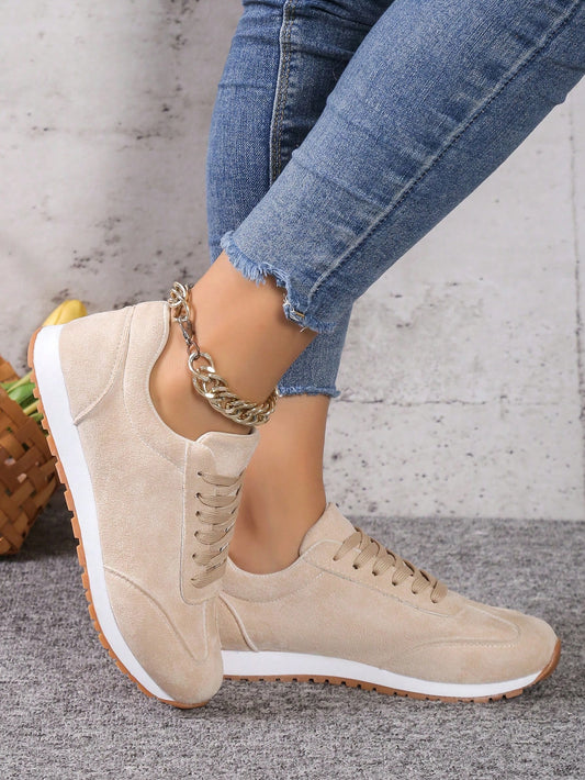 Beige Suede Lightweight Women's Casual Shoes