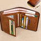 Leather Rfid Wallets For Men Vintage Thin Short Multi Function ID Credit Card Holder Money Bag Give Gifts To Men On Valentine's Day Business Casual