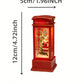 1pc Christmas Decoratives,Christmas Lanterns,Christmas Snow Globe,Musical Lighted Christmas,USB and Battery Glittering Swirling Red Telephone Booth