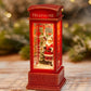 1pc Christmas Decoratives,Christmas Lanterns,Christmas Snow Globe,Musical Lighted Christmas,USB and Battery Glittering Swirling Red Telephone Booth