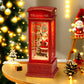 1pc Christmas Decoratives,Christmas Lanterns,Christmas Snow Globe,Musical Lighted Christmas,USB and Battery Glittering Swirling Red Telephone Booth