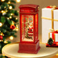 1pc Christmas Decoratives,Christmas Lanterns,Christmas Snow Globe,Musical Lighted Christmas,USB and Battery Glittering Swirling Red Telephone Booth