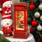 1pc Christmas Decoratives,Christmas Lanterns,Christmas Snow Globe,Musical Lighted Christmas,USB and Battery Glittering Swirling Red Telephone Booth