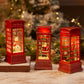 1pc Christmas Decoratives,Christmas Lanterns,Christmas Snow Globe,Musical Lighted Christmas,USB and Battery Glittering Swirling Red Telephone Booth