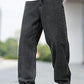 Manfinity Hypemode Loose Fit Men's Cotton Solid Color Denim Jeans With Slant Pockets